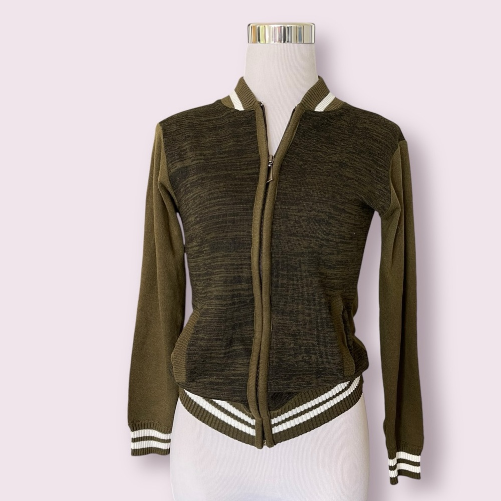 Faze 1 Olive Green Full Zip Cardigan Jacket